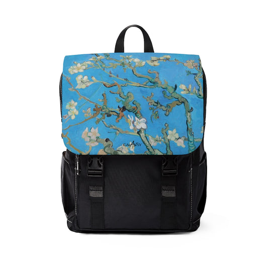 Mochila casual de hombro con flor de almendro