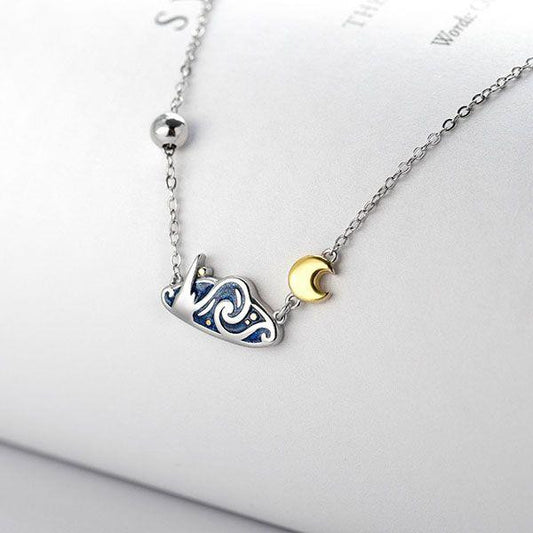 Collar inspirado en la noche estrellada de Van Gogh 