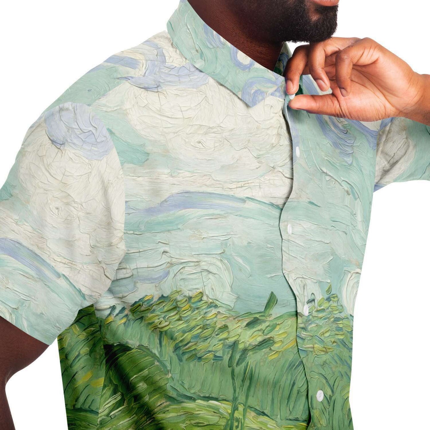 Chemise boutonnée champ vert van gogh