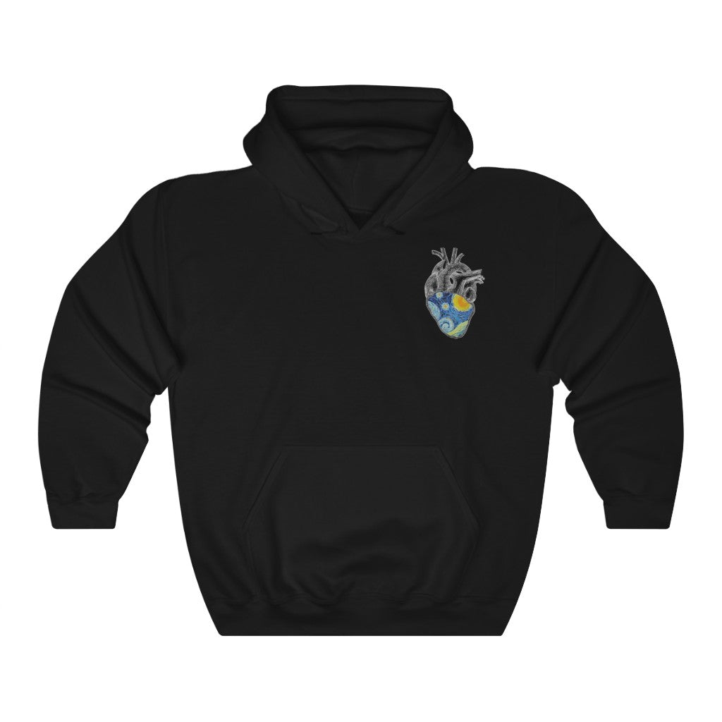 Sudadera con capucha de corazón de noche estrellada