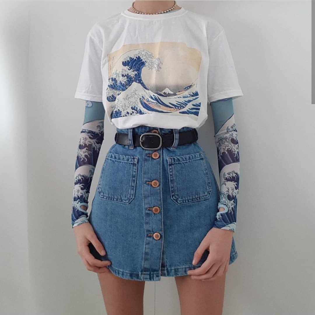 La gran ola de kanagawa camiseta
