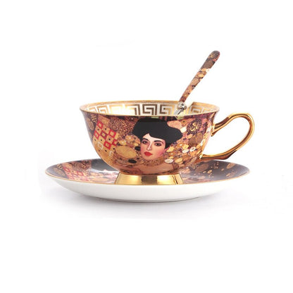 Juego de café de porcelana de hueso de Gustav Klimt