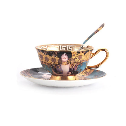 Juego de café de porcelana de hueso de Gustav Klimt