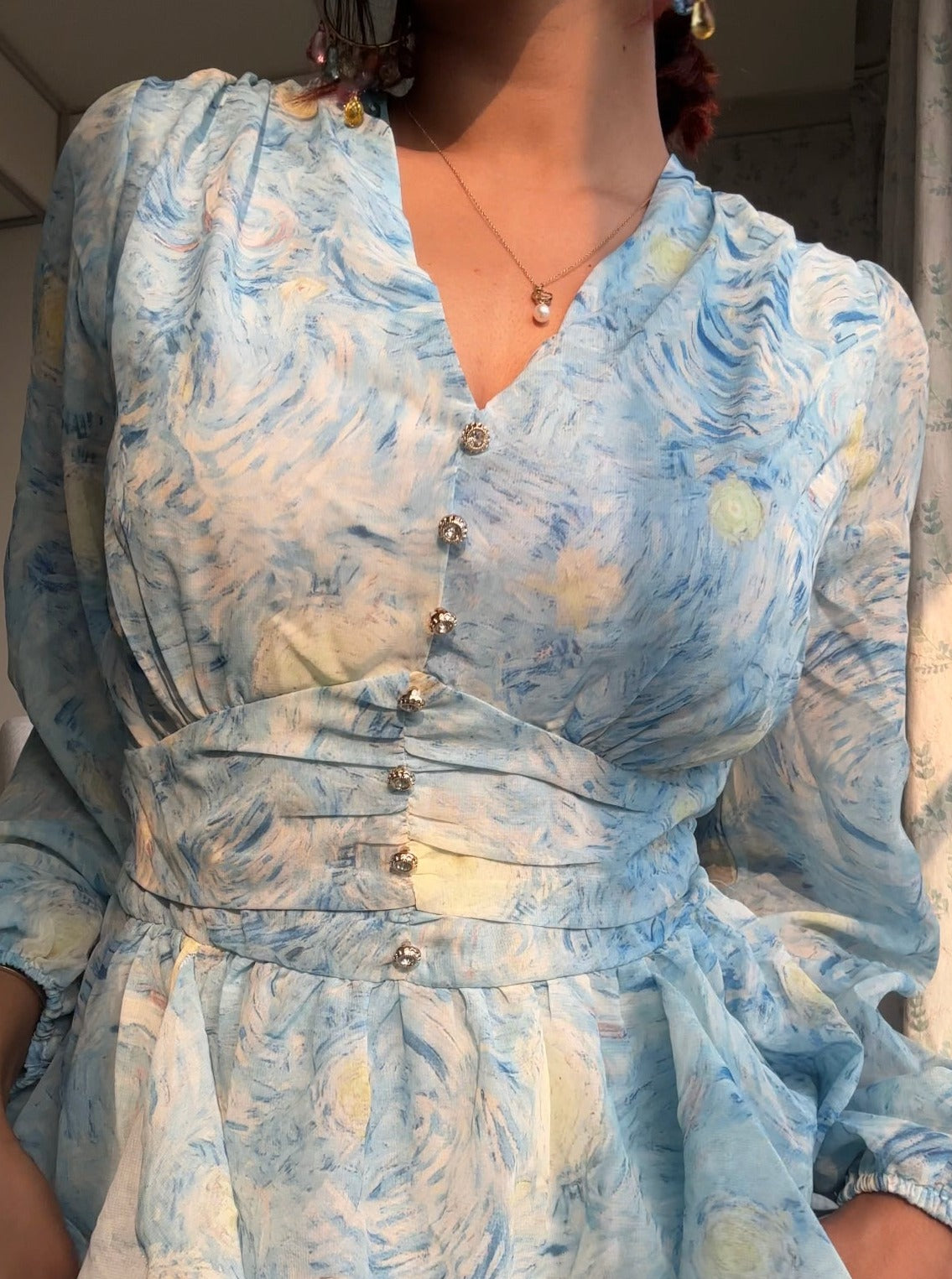 Vestido largo de ensueño noche estrellada 