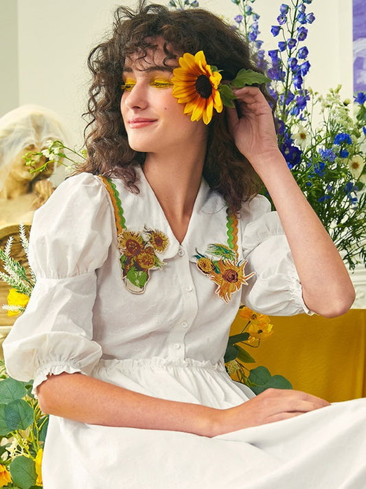 Vestido de hadas de girasoles de Van Gogh 