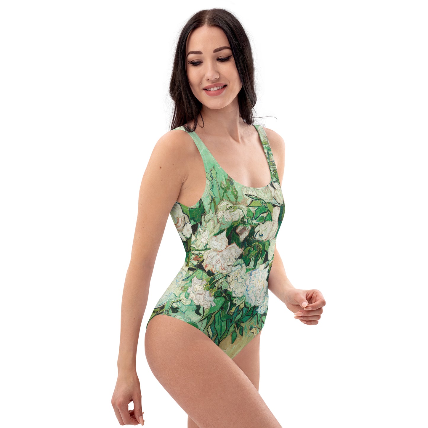 Vase Vincent van Gogh avec des roses roses Maillot de bain une pièce