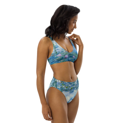 Claude Monet Bikini de talle alto con nenúfares