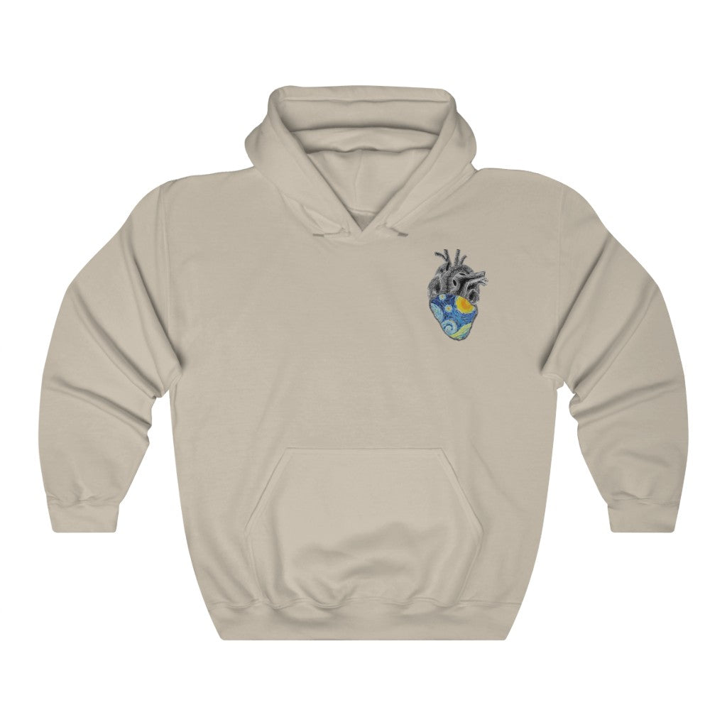 Sudadera con capucha de corazón de noche estrellada