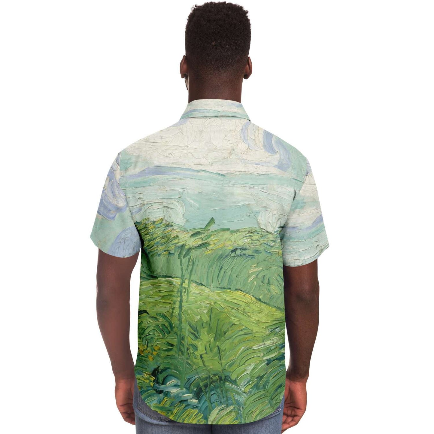 Chemise boutonnée champ vert van gogh