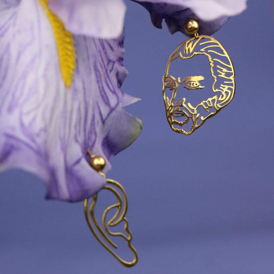 Pendientes Van Gogh Line Art