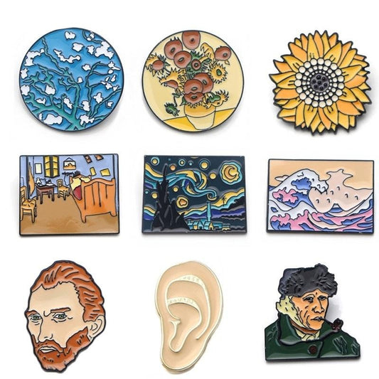 Colección de pines de esmalte Van Gogh 