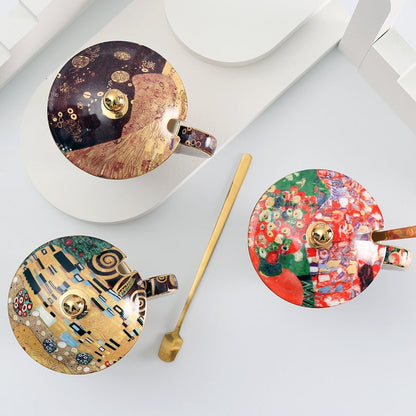 Tazas de té con tapa de Gustave Klimt