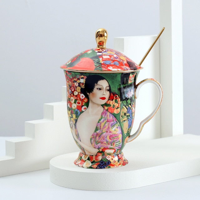 Tazas de té con tapa de Gustave Klimt
