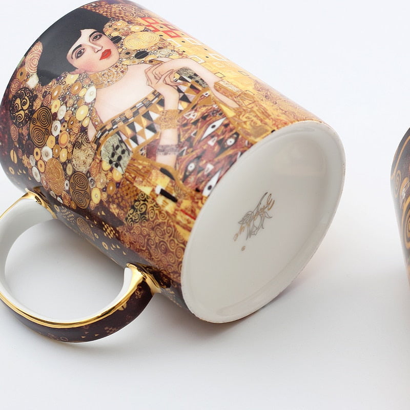 Tazas de café Gustave Klimt con cuchara