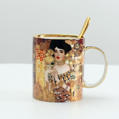 Tazas de café Gustave Klimt con cuchara