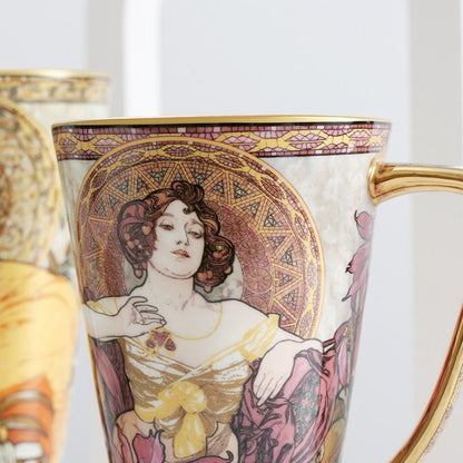 Tazas de cerámica Alphonse Mucha