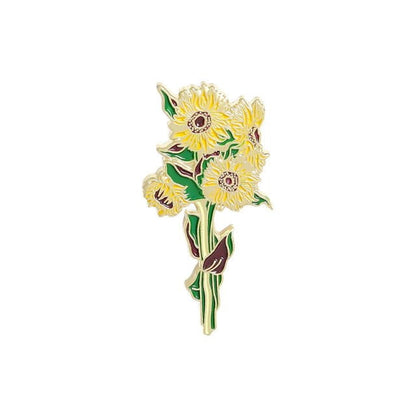 Alfileres de esmalte de flores de van gogh