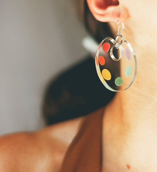 Pendientes transparentes paleta