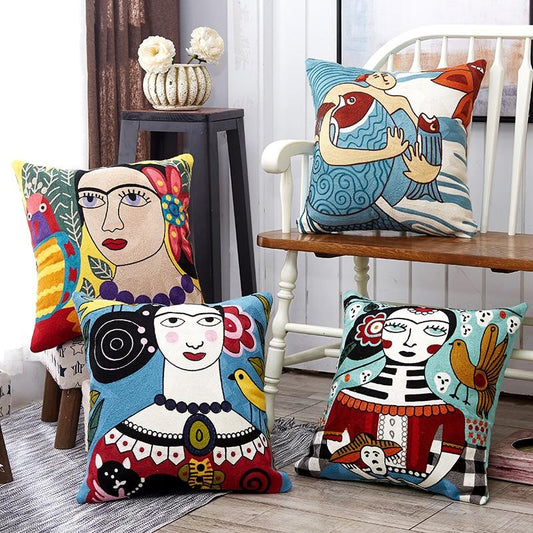 Frida Kahlo bordado fundas de almohada