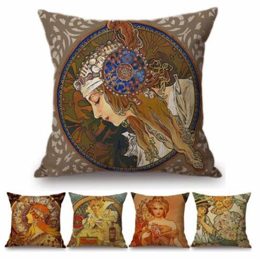 Cojín Alphonse Mucha Ilustraciones