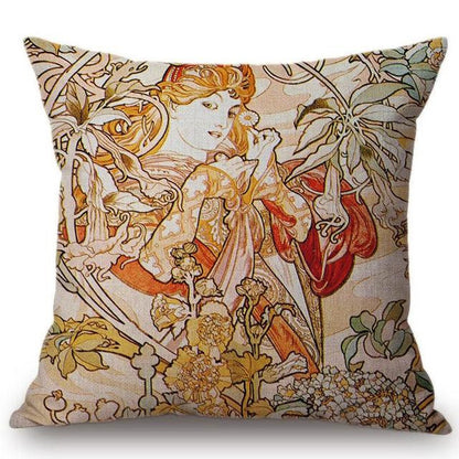 Cojín Alphonse Mucha Ilustraciones
