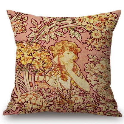 Cojín Alphonse Mucha Ilustraciones