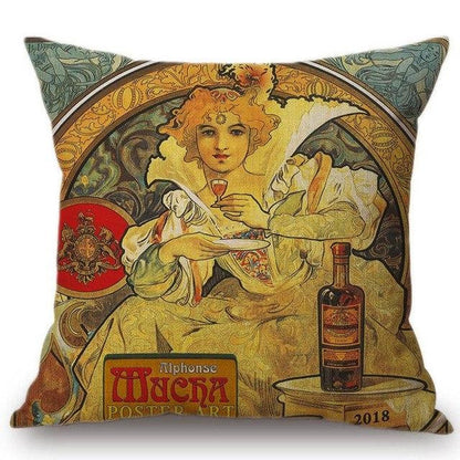 Cojín Alphonse Mucha Ilustraciones