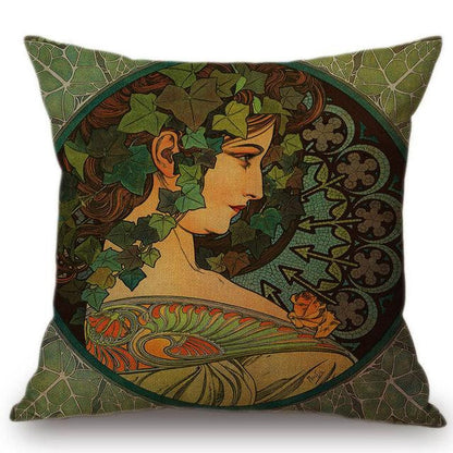 Cojín Alphonse Mucha Ilustraciones