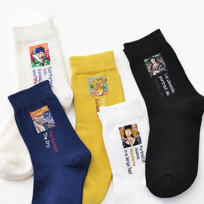 calcetines de arte enmarcados