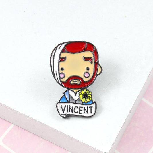 Insignia de retrato de Pin de esmalte de Vincent Van Gogh